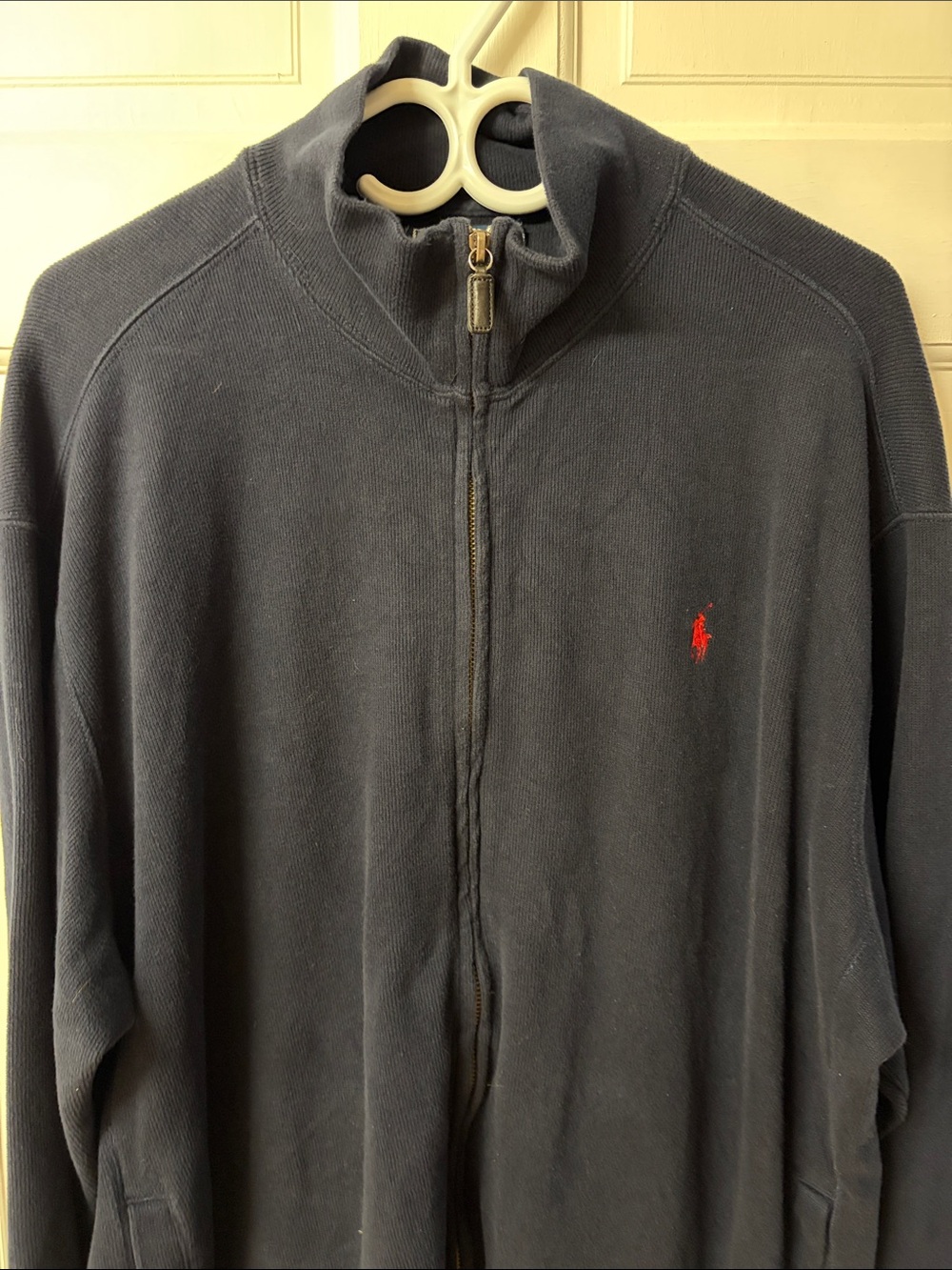 Polo by Ralph Lauren navy full zip cardigan sweater with pockets men’s size XL